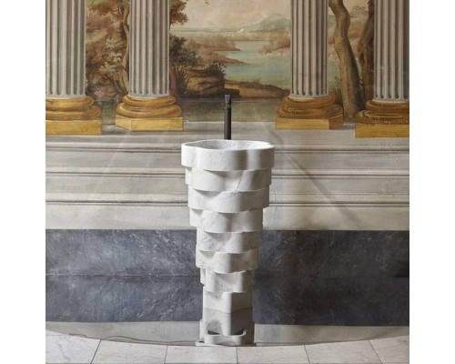 Antonio Lupi Intreccio Раковина 47x85 см, без отв., с донным клапаном и сифоном, цвет: Marmo di Carrara. INTRECCIO