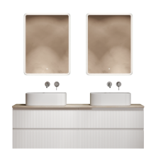 Мебель для ванной комнаты Sancos Snob R 160, bianco, столешница бежевая TT160A2, раковина CN6052