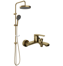 Душевая стойка STWORKI Молде S23180GM со смесителем Копенгаген S42100GM, матовое золото