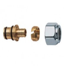 Фитинги цанговые Концовка FAR для труб РЕХ 13X18 , гайка М24х19 (серебро) FL 0425 4443