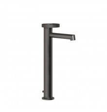 Gessi Anello Смеситель для раковины, на 1 отв., высокий, излив короткий, с донным клапаном и соединительными шлангами, цвет: Black Metal Brushed PVD. 63303#707