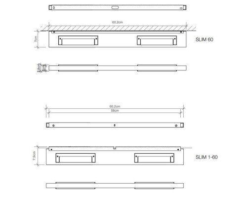 Decor Walther Slim 60 Светильник настенный 60x7x2см, 2x R7S 118mm max. 100W, цвет: хром. 0331300