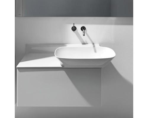 Laufen INO Тумба подвесная 77х35х35см, с раковиной (полка слева), с 1 выдвижным ящиком, цвет: белый матовый. 4.2540.1.030.170.1,  8.1330.1.000.104.1