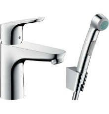 Смеситель для раковины Hansgrohe Focus 31927000 с гигиеническим душем, с донным клапаном Push-Open
