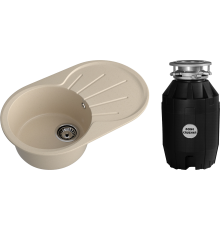 Комплект Мойка GranFest Rondo R-750L кашемир + Измельчитель Bone Crusher BC 810-AS
