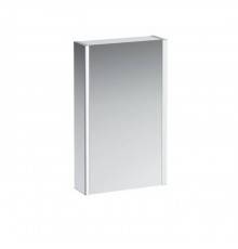 Laufen Frame 25 Зеркальный шка 45x15x75см., алюминий, 1 дверца с зеркалом с 2х сторон, SX, сенс. выкл., 2 розетки, 2 верт-х эл-та LED-подсветки (регул-ая яркость), с окружающим освещением (внизу), цвет: белый . 4.0835.1.900.145.1