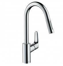 Hansgrohe Focus M41 Смеситель  для кухни на 1 отв, поворотный излив: 22см с вытяжным душем, 2jet, h:22.6см, sBox, цвет: хром. 73880000