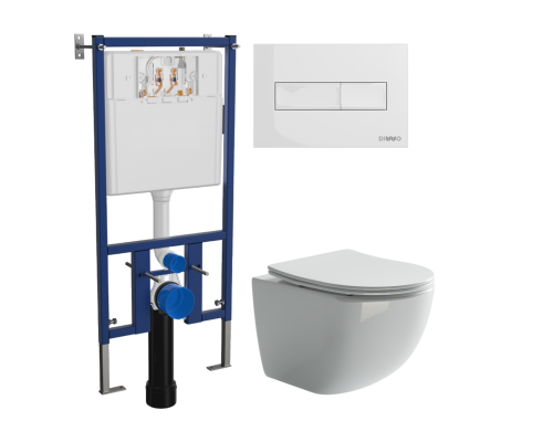 Комплект Унитаз подвесной Ceramicanova Forma CN3009 безободковый + Инсталляция DIWO + Кнопка 7320 белая Комплект Унитаз подвесной Ceramicanova Forma CN3009 безободковый + Инсталляция DIWO + Кнопка 7320 белая