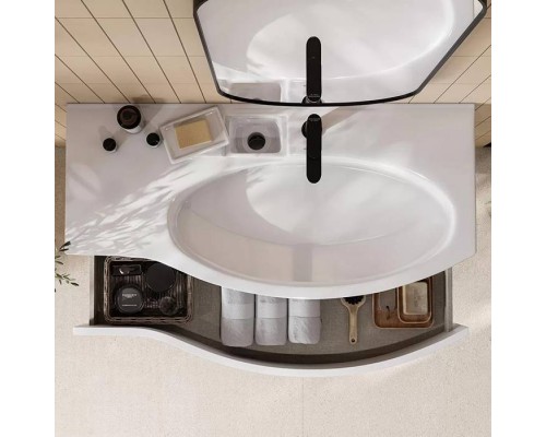 Kerama Marazzi Riva Раковина 100.7х48х15см., накладная, мебельная, с крепежом, правая, 1 отв., с переливом, цвет: белый глянцевый Kerama Marazzi Riva Раковина 100.7х48х15см., накладная, мебельная, с крепежом, правая, 1 отв., с переливом, цвет: белый глянцевый