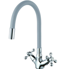 Смеситель для кухни D-lin D153807-2 с гибким изливом, серый