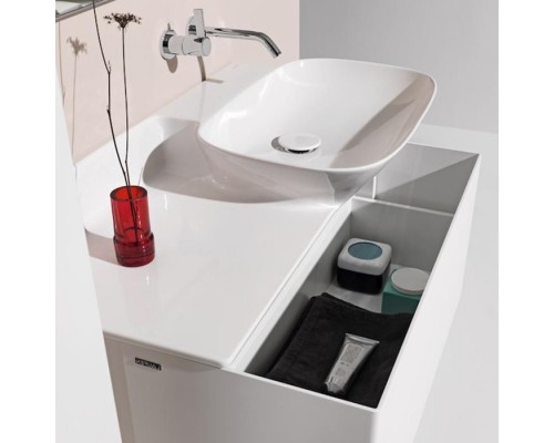 Laufen INO Тумба подвесная 77х35х35см, с раковиной (полка слева), с 1 выдвижным ящиком, цвет: белый матовый. 4.2540.1.030.170.1,  8.1330.1.000.104.1