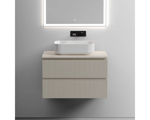 Тумба под раковину Sancos Snob T 80 со столешницей, beige soft, бежевая Тумба под раковину Sancos Snob T 80 со столешницей, beige soft, бежевая