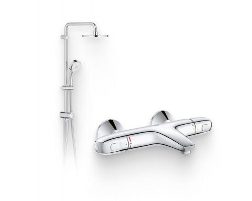 Душевой комплект Термостат Grohe Grohtherm 1000 New 34155003 для ванны с душем + Стойка New Tempesta Cosmopolitan 27394002 Душевой комплект Термостат Grohe Grohtherm 1000 New 34155003 для ванны с душем + Стойка New Tempesta Cosmopolitan 27394002