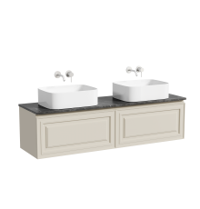 Тумба с раковиной Sancos Very 160, beige soft, столешница черный мрамор TT160A1, раковина CN6052