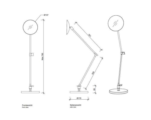 Decor Walther Round SPT 70 Косметическое зеркало 13.5xh80.5, настольное, увел. 5x, цвет: хром. 0102800