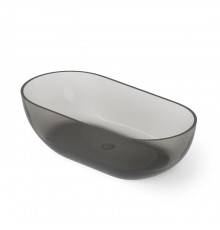 Dea Design Shadow Ванна 155х77х52см., отдельностоящая, Glasstek, прозрачная смола, цвет: Smoky Black R4. DD8619 1550 R4
