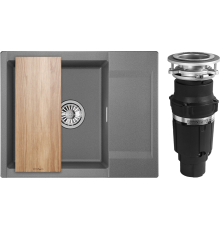 Комплект Мойка кухонная Granula Estetica 6202, графит + Измельчитель Bone Crusher BC 610-AS