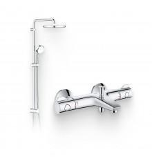 Душевой комплект Термостат Grohe Grohtherm 800 34576000 для ванны с душем + Стойка Tempesta Cosmopolitan System 250 26675000