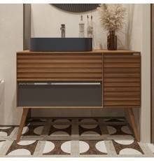 Тумба с раковиной STWORKI Zelena 100 anthracite