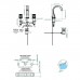 THG Hirondelles Смеситель для раковины, 3 отв., цвет: Umber color PVD. A4J-H66-151