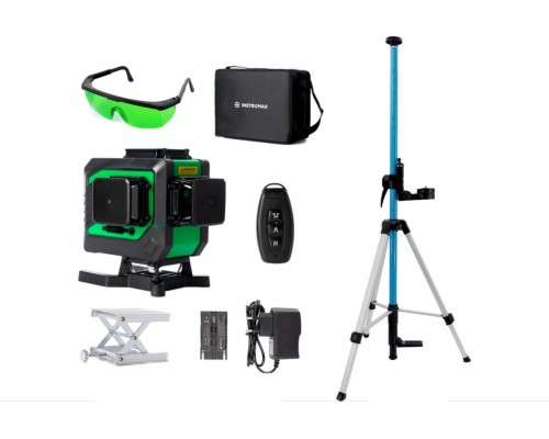 Комплект Лазерный уровень INSTRUMAX GREENLINER 3-360/B SET+Штатив-штанга элевационный INSTRUMAX LP-300 в комплекте с треногой (3 м