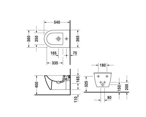 Duravit Darling New Биде подвесное 37x54см., 1 отв., цвет: белый. 2249150000 Duravit Darling New Биде подвесное 37x54см., 1 отв., цвет: белый. 2249150000