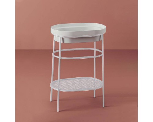 Artceram FUORI SCALA Металическая структура 36.5x58.6хh83см с раковиной без отв под смеситель, Fuori Scala ovale 58, напольная, цвет: белый матовый. ACA055 05,  TFL033 01 00