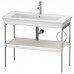 Duravit White Tulip Металлическая консоль 98.4x45х76см., напольная, 1 дерев. полка, п/держ. справа, цвет: Nordic White HighGloss. 2363100000,  WT4544RH4H4