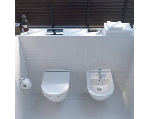 Duravit Starck 3 Биде подвесное 47.5х36см, с 1 отв под смеситель, крепления Durafix, (без инсталл крепление 006500), цвет: белый. 2281150000