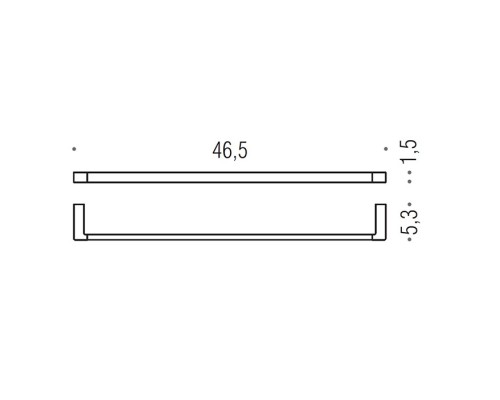 Colombo MiniQ Полотенцедержатель 46,5см, цвет: чёрный матовый. B5010.NM