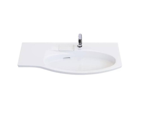 Kerama Marazzi Riva Раковина 100.7х48х15см., накладная, мебельная, с крепежом, правая, 1 отв., с переливом, цвет: белый глянцевый Kerama Marazzi Riva Раковина 100.7х48х15см., накладная, мебельная, с крепежом, правая, 1 отв., с переливом, цвет: белый глянцевый