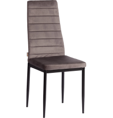 Комплект стульев TetChair Модерн Easy (mod. JSC02-1) флок dark grey HLR24, ножки черные, 6 шт.