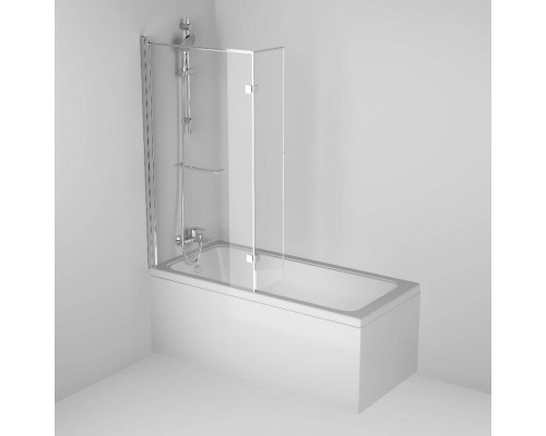 DX35WBS-D7W1-150MT Душевая шторка на борт ванны 150х80 см, с полотенцедержателем