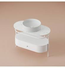 Artceram Flair 4.0 Консоль металлическая с раковиной 95x48хh75см., напольная, с выдвижным ящиком и мраморной столешницей, цвет: белый матовый. OSL010 05 00,  ACA068 05,  ACM038 05,  TFA010 47