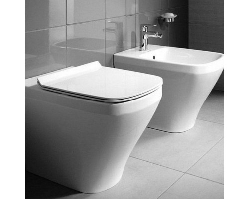 Duravit Me by Starck Биде напольное приставное 37х60 см, с 1 отв. под смеситель, с креплением, цвет: белый. 2284100000