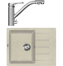 Комплект Мойка кухонная Lava L1.CRE crema + Смеситель SG05 CR chrome