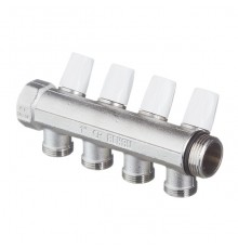 Коллектор с шаровыми кранами Rehau G1 х4G3/4  (4 выхода). 11316471001