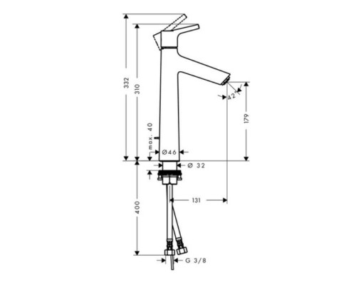 Hansgrohe Talis S, Смеситель для раковины, с клапаном донным, Цвета: хром. 72031000 Hansgrohe Talis S, Смеситель для раковины, с клапаном донным, Цвета: хром. 72031000