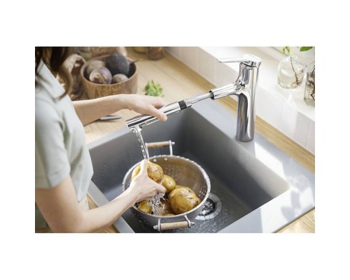 Hansgrohe Zesis M33 Смеситель для кухни, 1 отв., с вытяжным душем, sBox lite, цвет: хром. 74804000 Hansgrohe Zesis M33 Смеситель для кухни, 1 отв., с вытяжным душем, sBox lite, цвет: хром. 74804000