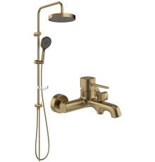 Душевая стойка STWORKI Молде S23180GM со смесителем Эстерсунд S31100GM, матовое золото