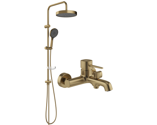 Душевая стойка STWORKI Молде S23180GM со смесителем Эстерсунд S31100GM, матовое золото