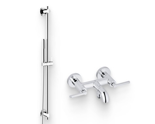 Душевой комплект Смеситель Kludi Nova Fonte Puristic 205400515 хром + Гарнитур Classic 2084005-25