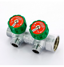 Коллектор FAR регулирующий 1(ВР-НР) с 2 отводами 1/2НР межосевое расстояние 45 мм FK 3821 112TP