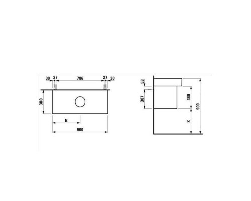 Laufen Boutique Тумба под раковину 90x50x43см., подвесная, 1 ящик, цвет: темный дуб. 4.0901.0.150.251.1