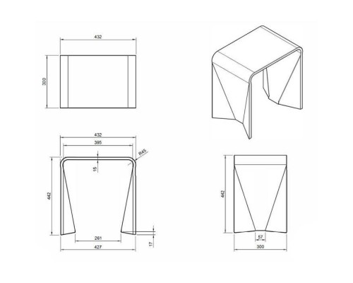 Knief Solid Surface Табурет отдельностоящий, из полимерного материала, цвет: Pyrit # 030. 70301030