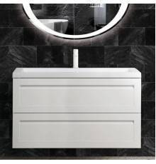 Тумба с раковиной Art Max Platino 100 подвесная, белая матовая, раковина AM7117-100
