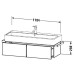 Duravit VA Тумба подвесная, 118.4x43.1х29.8см., с раковиной и 1 выдв. ящиком, цвет: орех натуральный. VA612907979,  2350120000
