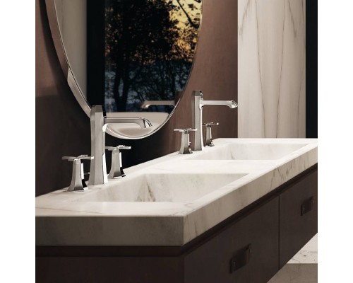 CISAL Cherie Смеситель для раковины на 3 отв. с донным клапаном, цвет: хром/черный матовый. CX0010606T