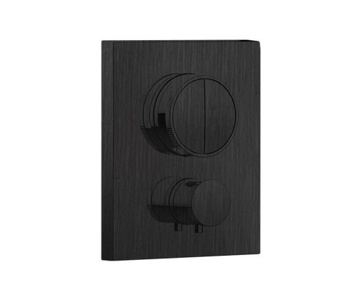 Almar Core Смеситель для душа, встраиваемый, термостатический, с кнопочным управлением для 2-х потребителей, цвет: черный металл браш PVD. E176682.AB