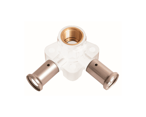 Водорозетка угловая ВР, ПВДФ пресс (белая), 20x1/2 x20 (40 мм), HENCO 3PKW-200420